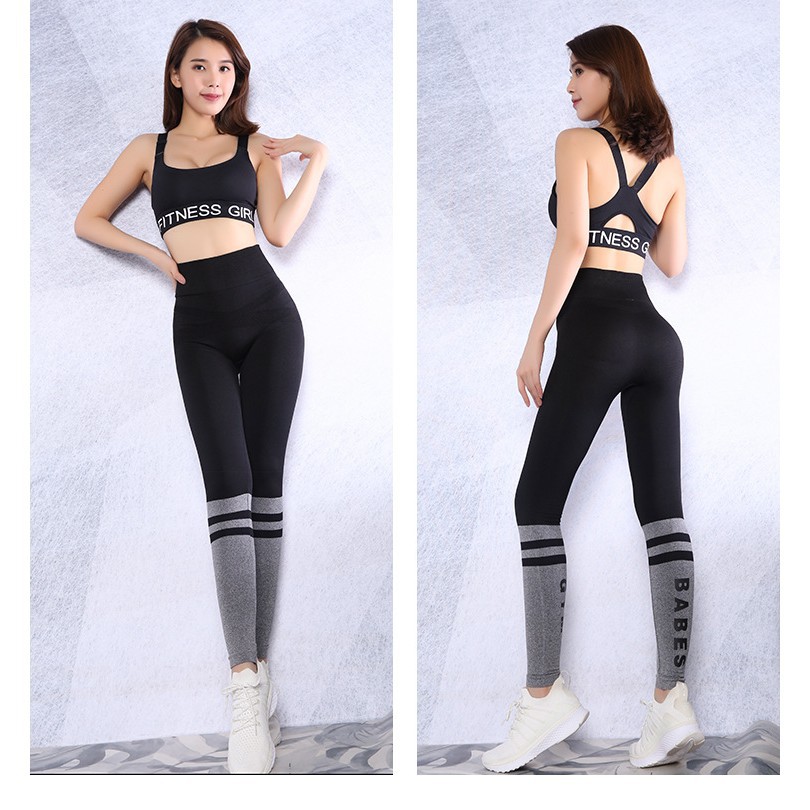 Quần legging tập gym yoga nữ cạp cao siêu nâng mông cao cấp chất vải co dãn ôm dáng