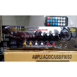 Ampli mini CaliFlower BX 2277 250W, 12V/220V, USB, Remote Bluetooth + Tặng cable AV