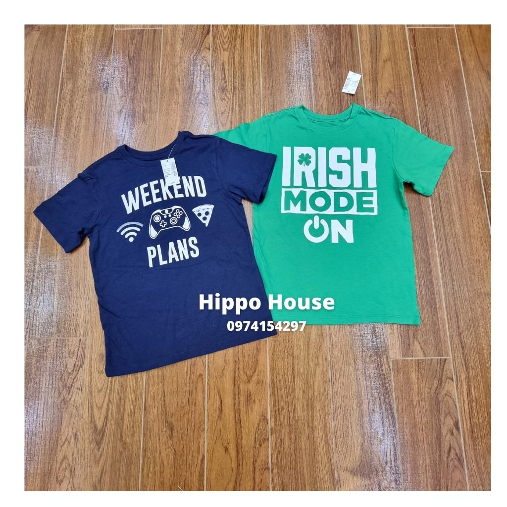 Áo Phông Áo Thun Cộc Tay bé Trai Size Đại Xuất Dư Cotton Mềm Mịn Mỏng Mát Hippo House