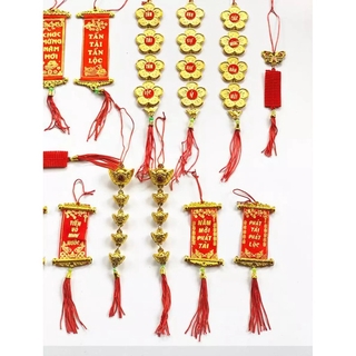 Combo 18 dây treo tài lộc trang trí tết, cây mai nhà cửa đón tết