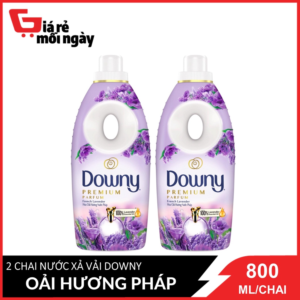 Combo 2 Chai Nước xả vải Downy hương hoa Oải Hương nước Pháp 800 mL / Chai x2