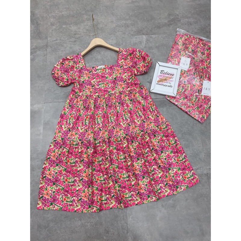 [Siêu Hot] Váy Hoa Babydoll Cổ Vuông Tay Cộc, Đầm Nữ Hoa Dáng Xoè Siêu Xinh Có Ảnh Thật Kèm Video | BigBuy360 - bigbuy360.vn