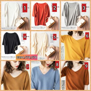 ÁO LEN NỮ CỔ TIM DÁNG BASIC