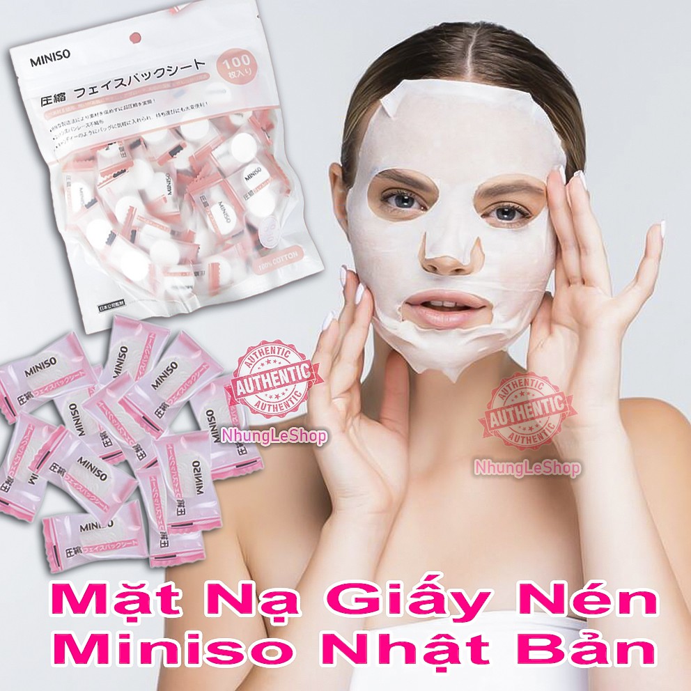 Mặt Nạ Giấy Nén Miniso Nhật Bản ❤️FREESHIP❤️ Mặt Nạ Nén Miniso Nhật Bản Cấp Ẩm Thải Độc