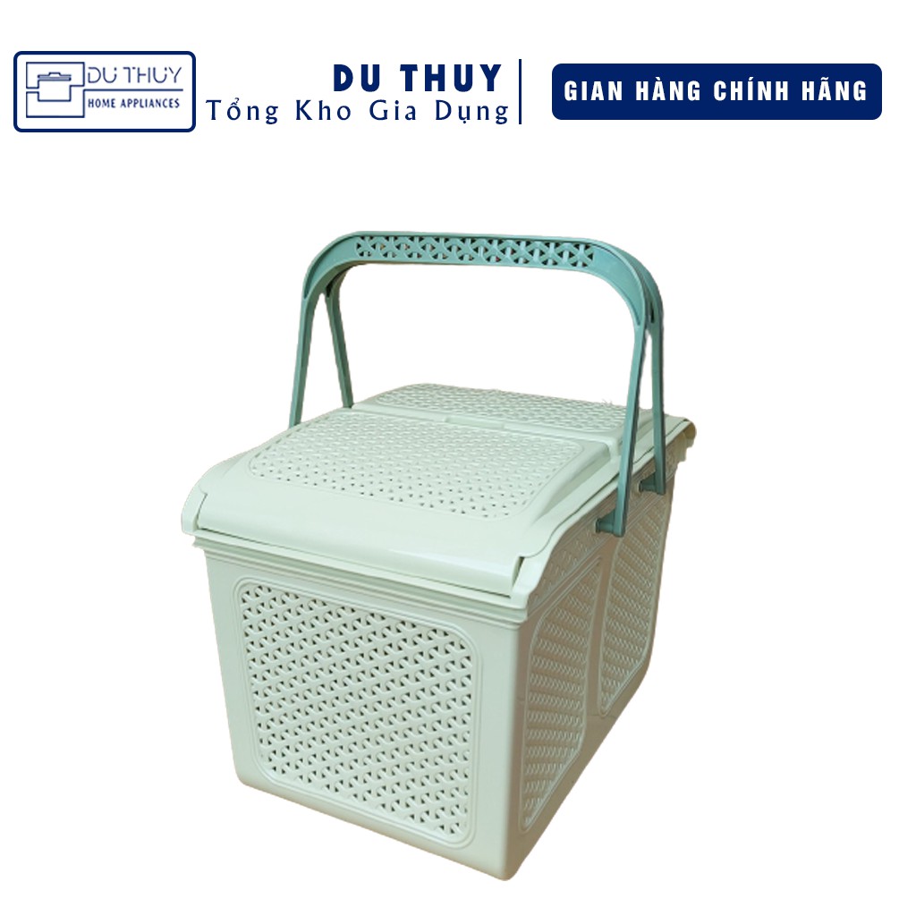 Giỏ xách nhựa có nắp thương hiệu Việt Nhật nhựa nguyên sinh an toàn sức khỏe, thiết kế đơn giản màu sắc sang trọng
