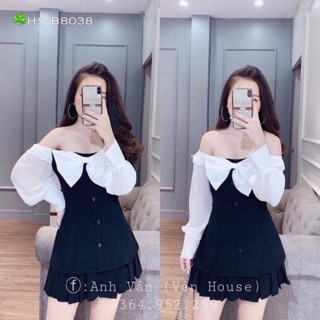 Sét áo nơ + chân váy và ảnh thật
