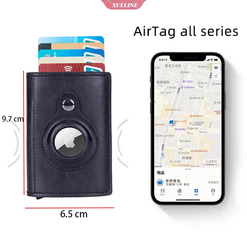 Bao Da Điện Thoại Nắp Gập Sợi Cacbon Chống Thất Lạc Kèm Giá Đỡ Cho Apple Airtag