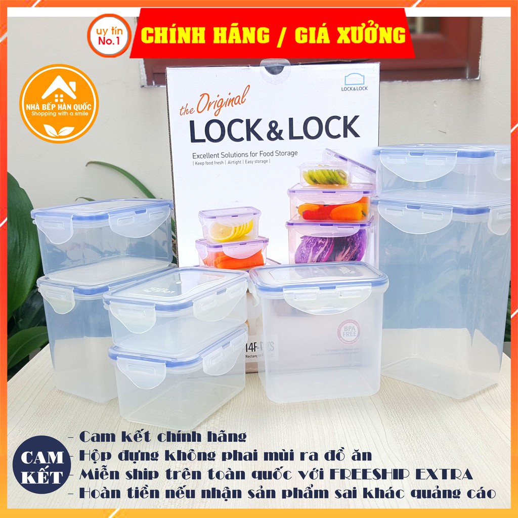 Bộ hộp nhựa bảo quản thực phẩm, hộp đựng thức ăn Lock and Lock HPL809BS