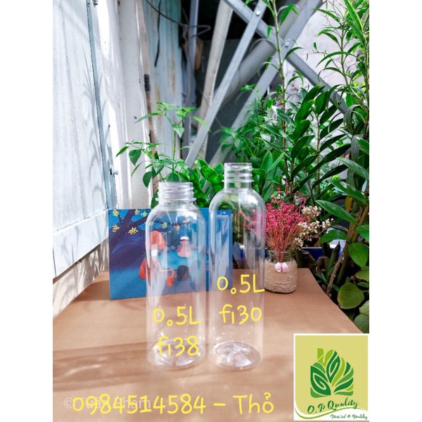 Chai nhựa pet tròn 500ml nắp đen fi30 | BigBuy360 - bigbuy360.vn