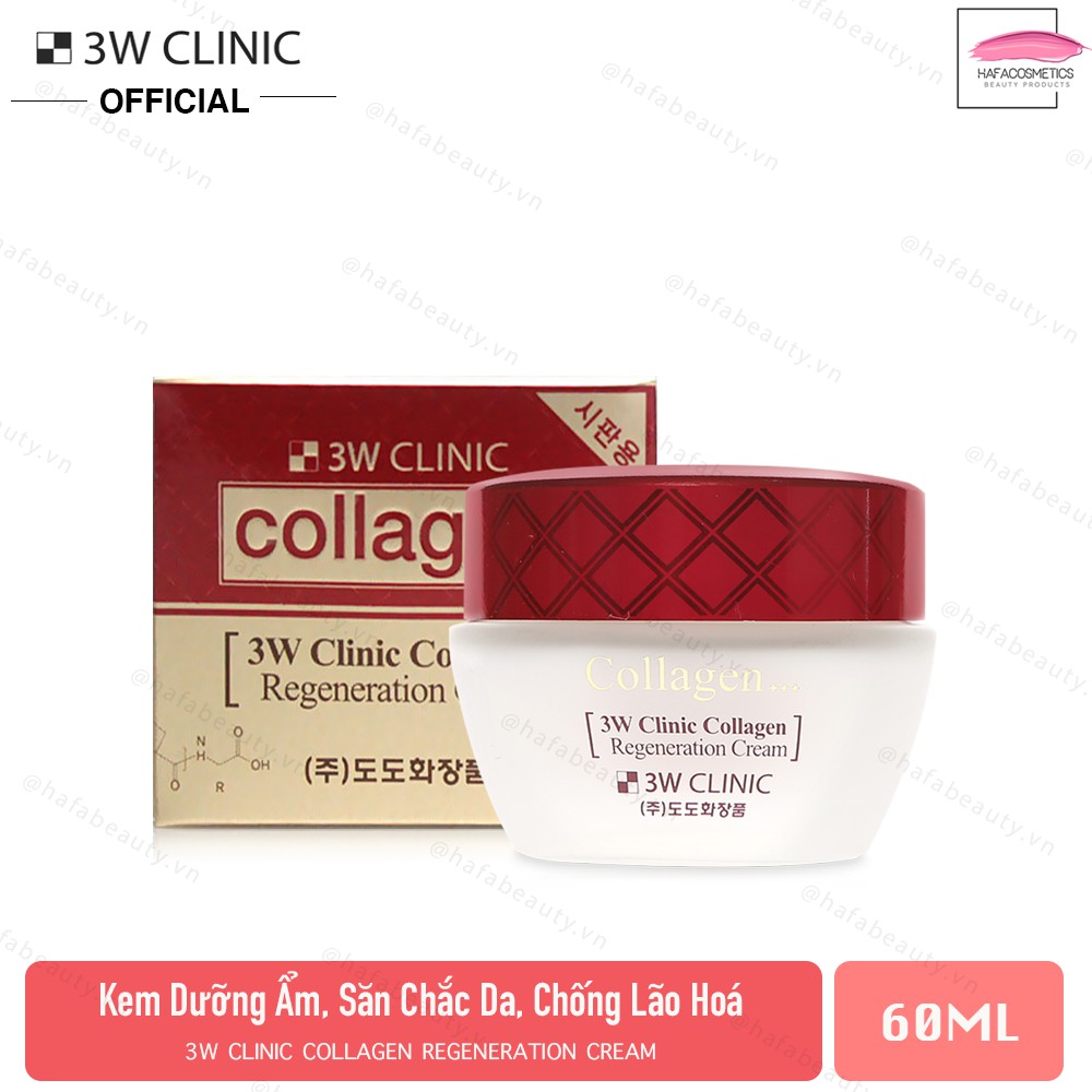 Kem dưỡng săn chắc da chống lão hóa 3W Clinic Collagen Regeneration Cream 60ml