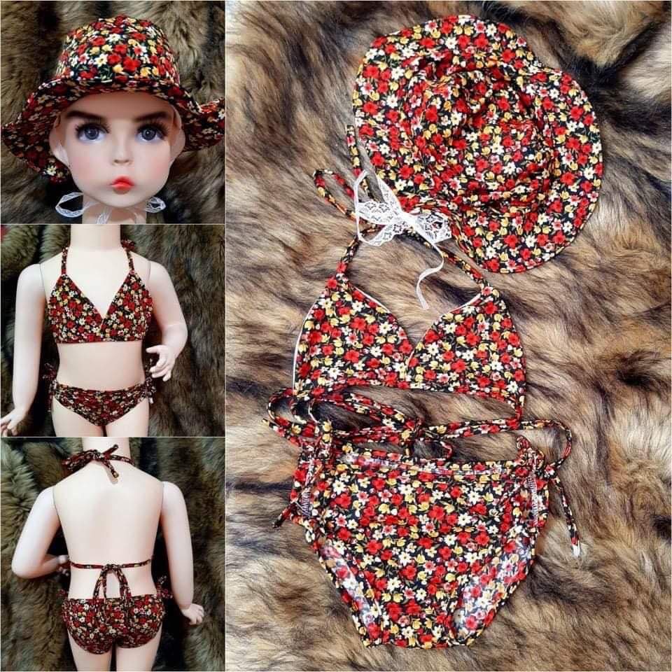 Set bikini kèm nón xinh xỉu