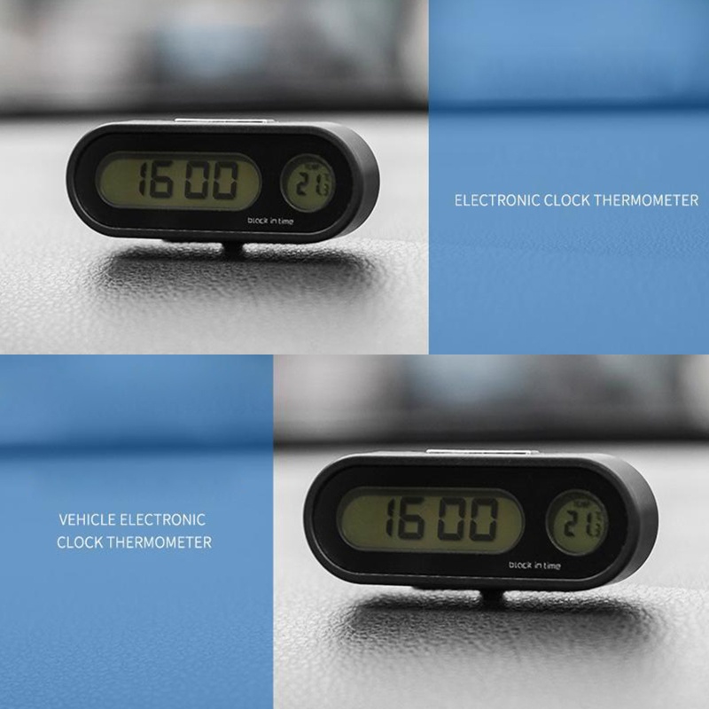 Đồng Hồ Điện Tử Hiển Thị Màn Hình LCD Hiển Thị Nhiệt Độ Cho Xe Hơi