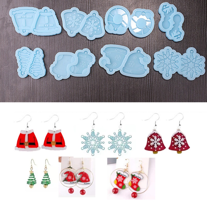 Khuôn Silicone Làm Móc Khóa Phong Cách Giáng Sinh