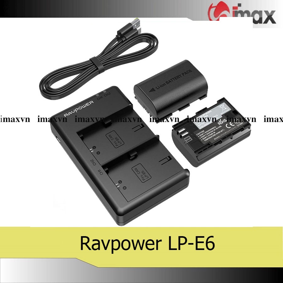 Combo pin sạc Ravpower cho Canon LP-E6, LP-E6N