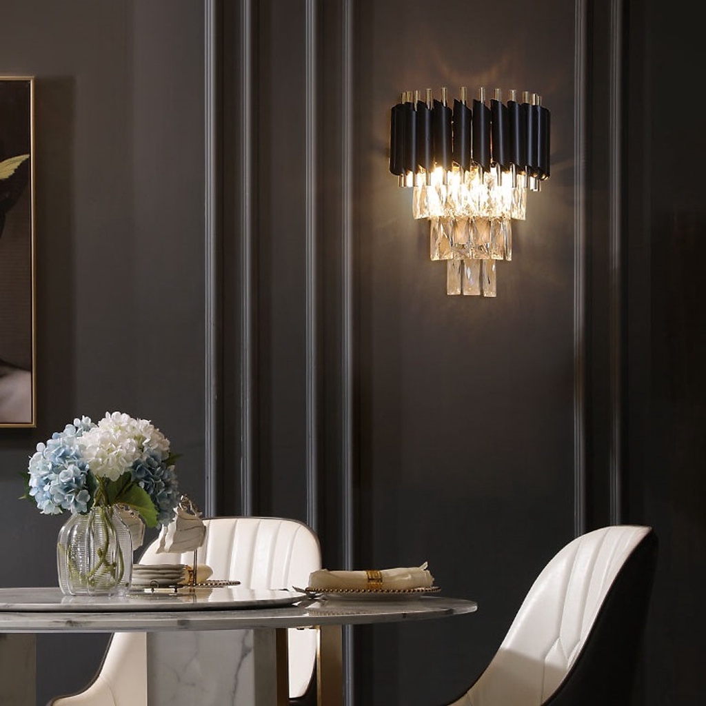 Đèn gắn tường, SuperVilighting, Đui E14, điện áp 220V, Đèn pha lê cao cấp,vỏ mạ tĩnh điện Bảo hành 24 tháng