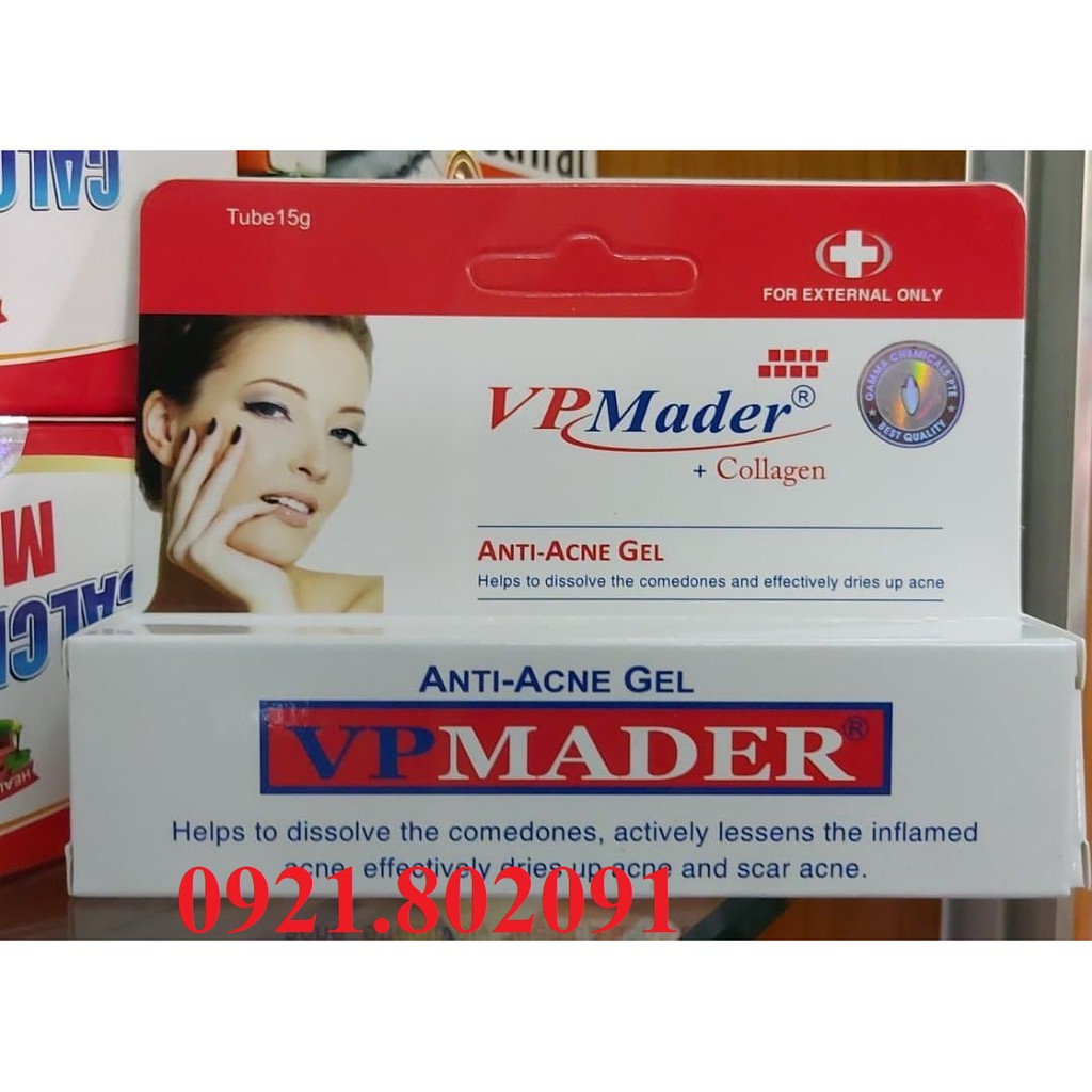 vpmader collagen  kem bôi mụn thâm anti acne gel