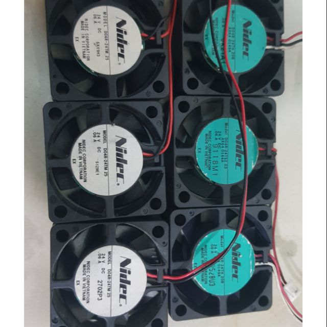 Quạt tản nhiệt Nidec 4×4×1.5 tháo máy Nhật 12-24V DC