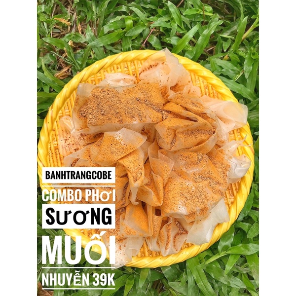 [Đồ Ăn Vặt] COMBO 500Gr Bánh tráng Phơi Sương + 100Gr Muối nhuyễn Ngon Bánh Tráng Cô Bé