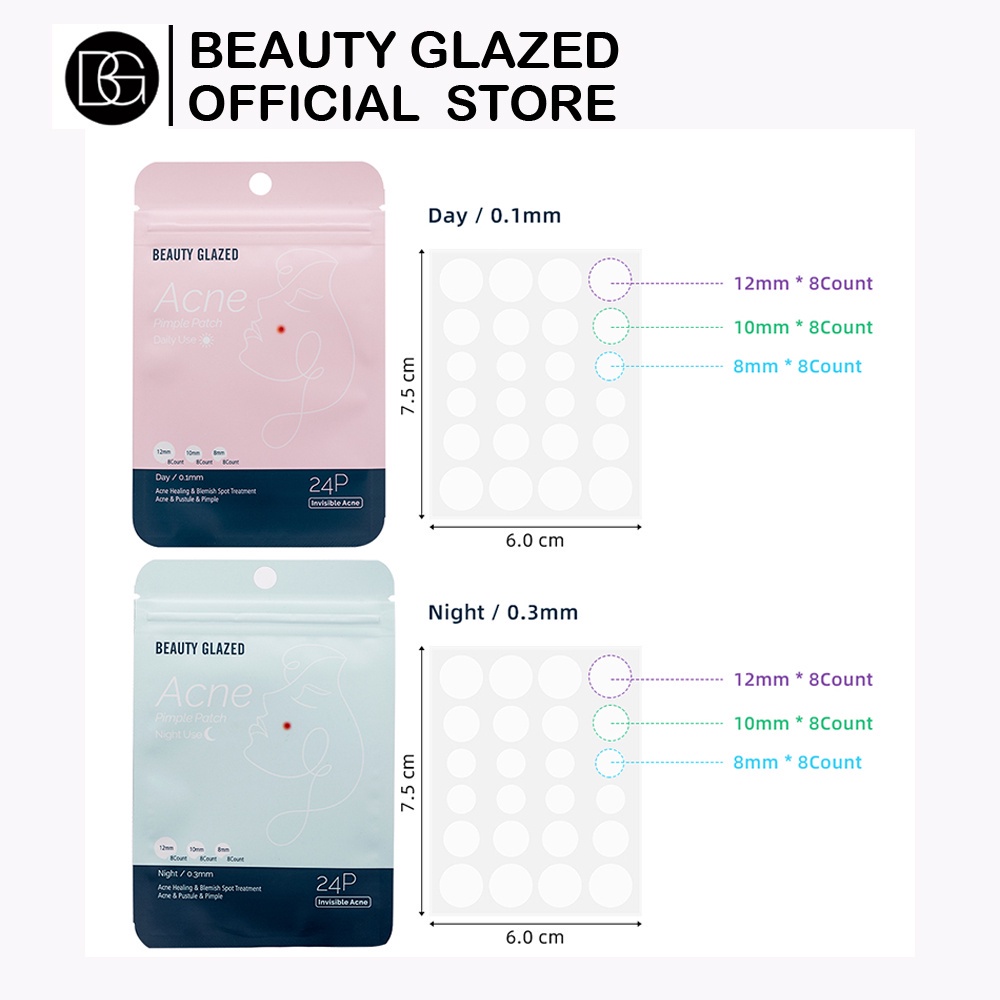 Miếng Dán Hỗ trợ giảm mụn Chống Thấm Nước Thương Hiệu BEAUTY GLAZED