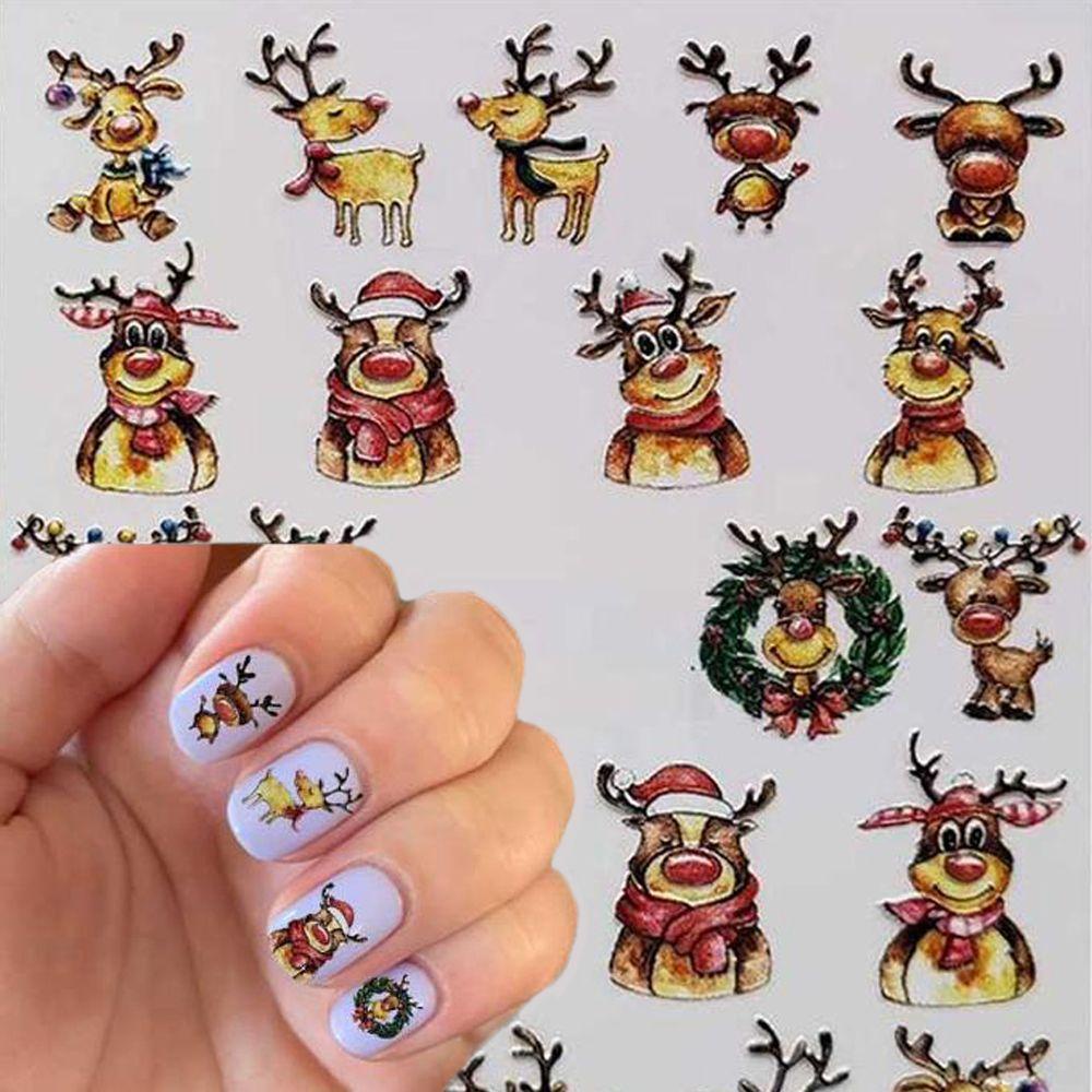 Miếng Dán Trang Trí Móng Tay Bằng Acrylic Khắc Họa Tiết Dễ Thương