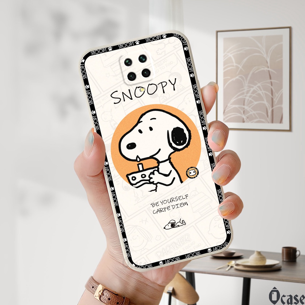 Ốp lưng Xiaomi Redmi Note 9s / Note 9 Pro / Note 9 Promax / Poco M2 Pro in hình chú chó dễ thương cạnh viền vuông có BVC