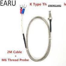 Can nhiệt K vít M6 dây dài 2m, dải nhiệt đo 0~600 oC