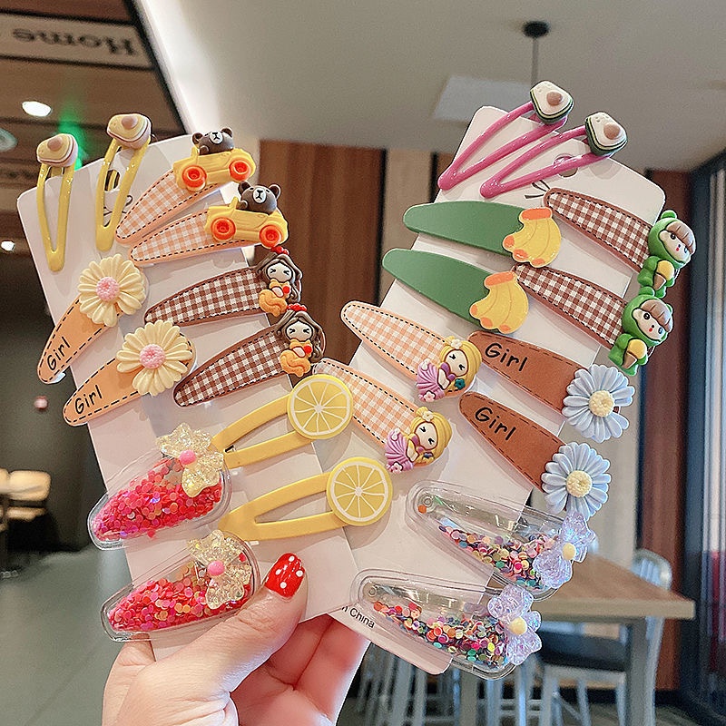 Set 12 Kẹp Tóc Hoạt Hình Dễ Thương Cho Bé Gái