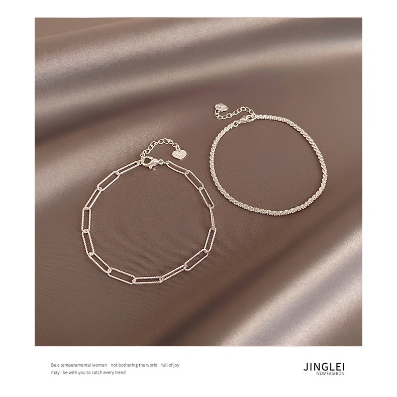 Vòng Tay Bạc Trơn Thiết Kế Đơn Giản INS Xia INS niche Lấp Lánh Thời Trang Cá Tính Cho Nữ