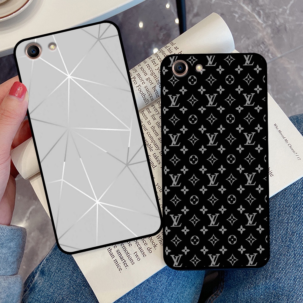 Ốp Oppo A83 in hình thương hiệu LV, họa tiết xanh bạc siêu đẹp