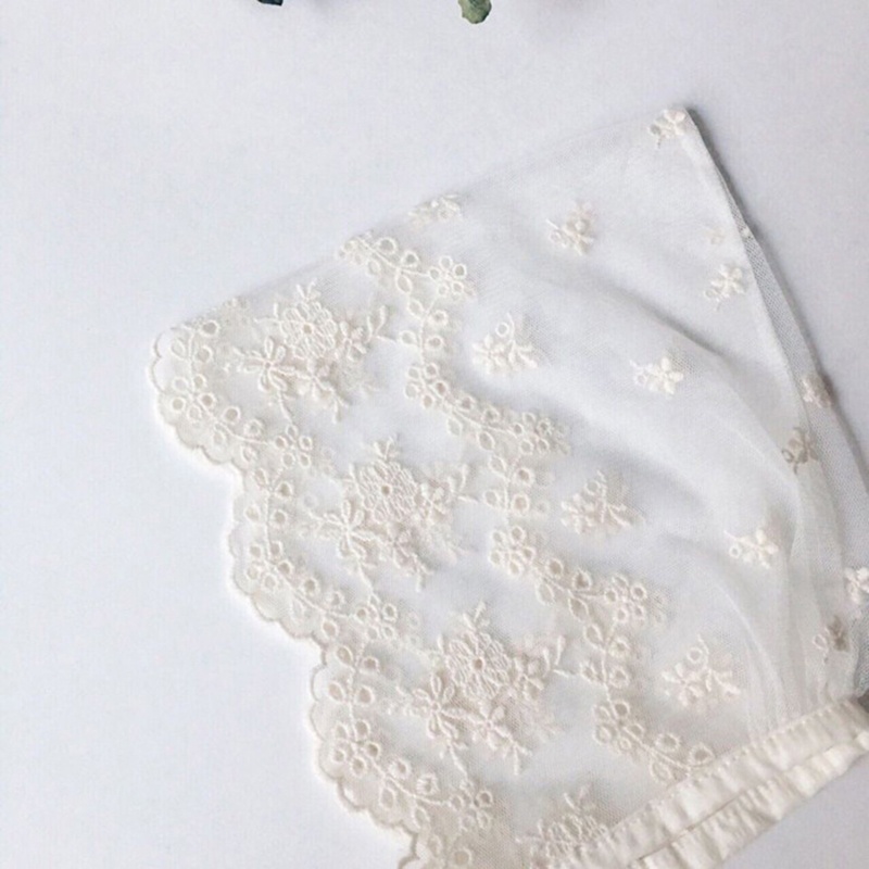 Mũ Bonnet Ren Hoa Bằng Cotton Thoáng Khí Làm Phụ Kiện Chụp Ảnh Cho Bé Gái