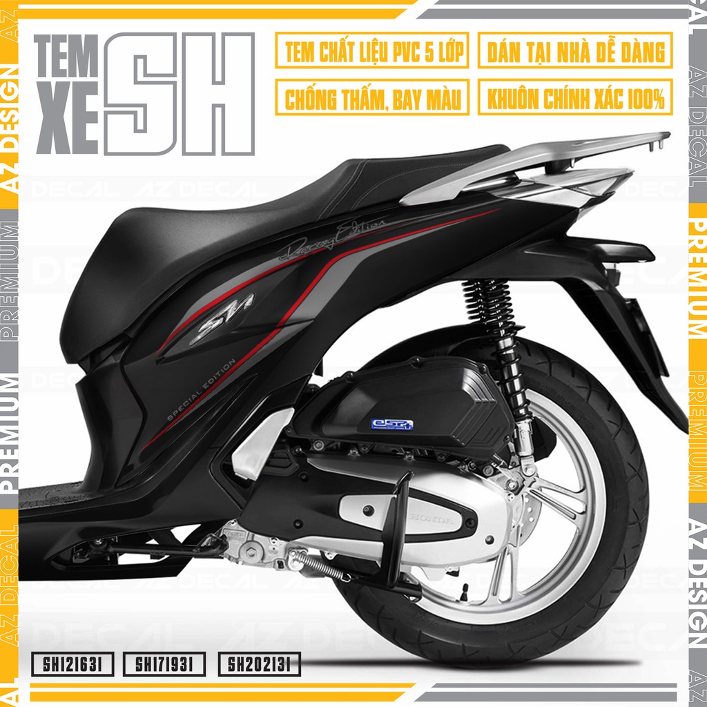 Tem Rời Xe SH Mẫu Racing 150 Đời Xe 2012 - 2022 | SH31 | Tem Chế Chống Nước, Decal Bền Màu