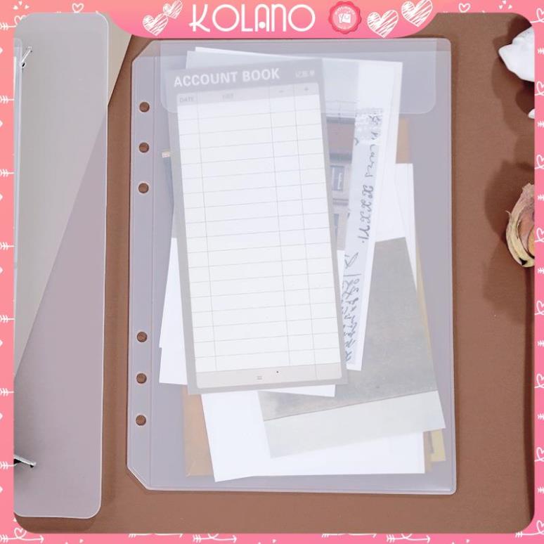 Bìa sổ còng binder KOLANO bìa còng 6 lỗ A5 A6 kiêm túi đựng 2 ngăn có nắp SN-001343