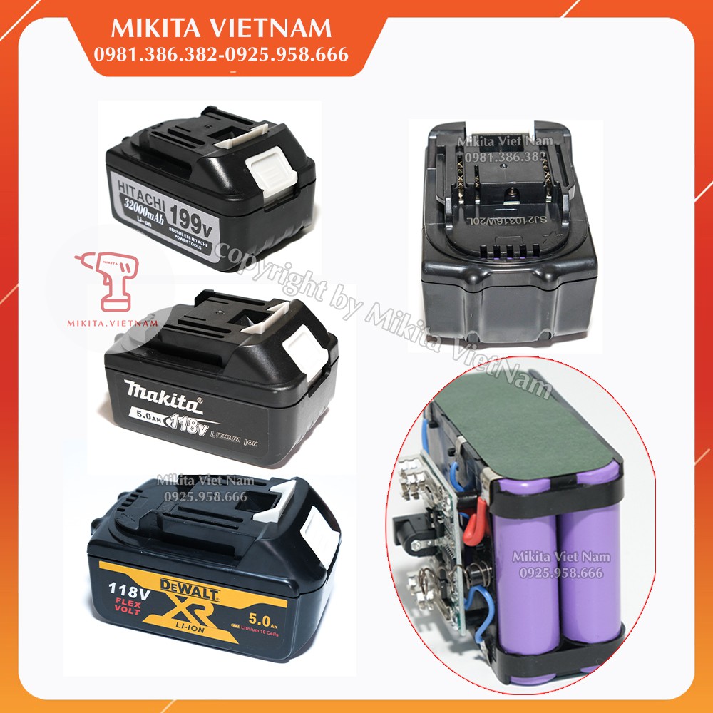 Pin 10 cell Dùng Cho Máy siết bulong, Máy Khoan Pin 199V