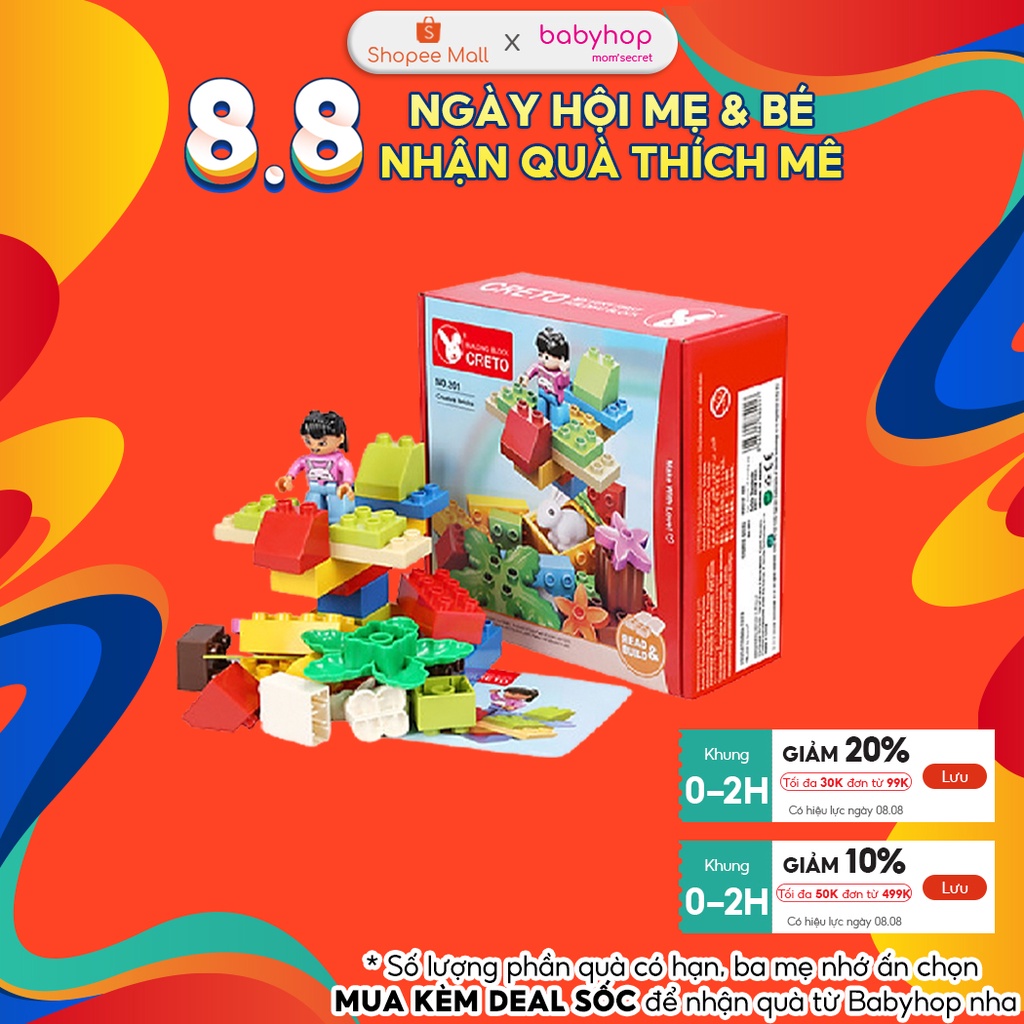 ( GIFT ) Bộ đồ chơi Xếp Hình Creto Babyhop An Toàn Cho Bé Ngôi nhà Hạnh Phúc
