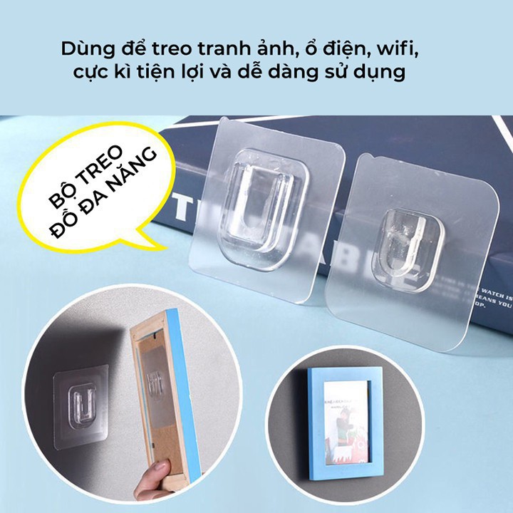 Móc Dán Tường Chịu Lực Đa Năng Treo Ổ Cắm Điện Wifi Tranh Ảnh Siêu Chắc Siêu Bền