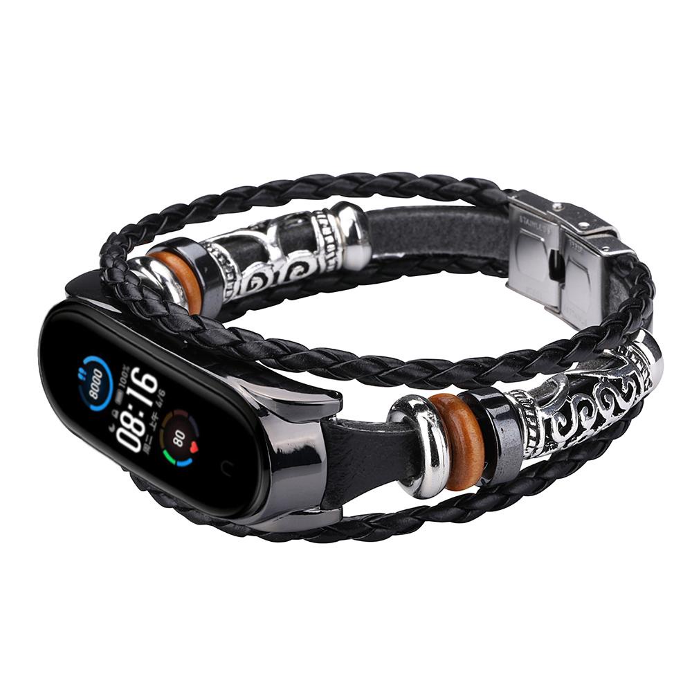 MYRONGVN Dây Đeo Bằng Da Thật Mềm Cho Đồng Hồ Thông Minh Xiaomi Mi Band 5