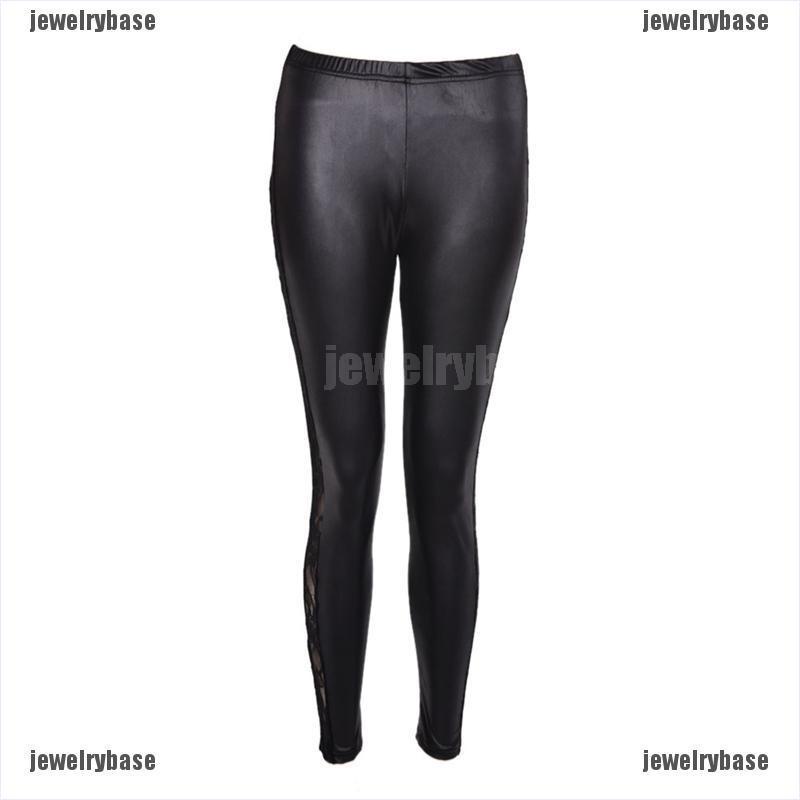 Quần legging da phối ren thời trang gợi cảm cho nữ