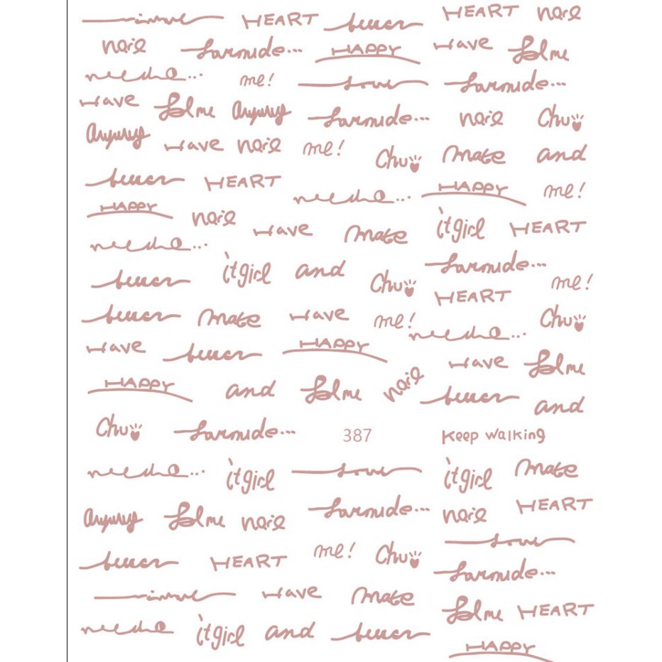 Miếng dán móng chống thấm nước họa tiết hoa hồng / chữ cái tiếng anh / hình học tự dính có thể làm thủ công