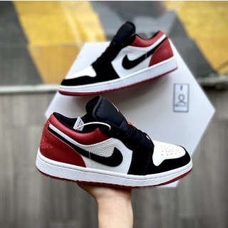 Giày thể thao AIR JD 1 LOW đỏ đen cổ thấp