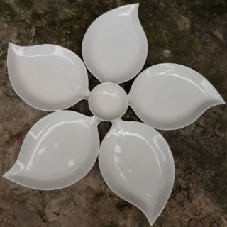 Bộ đĩa bày thức ăn lá xoài 5 đĩa sale rẻ