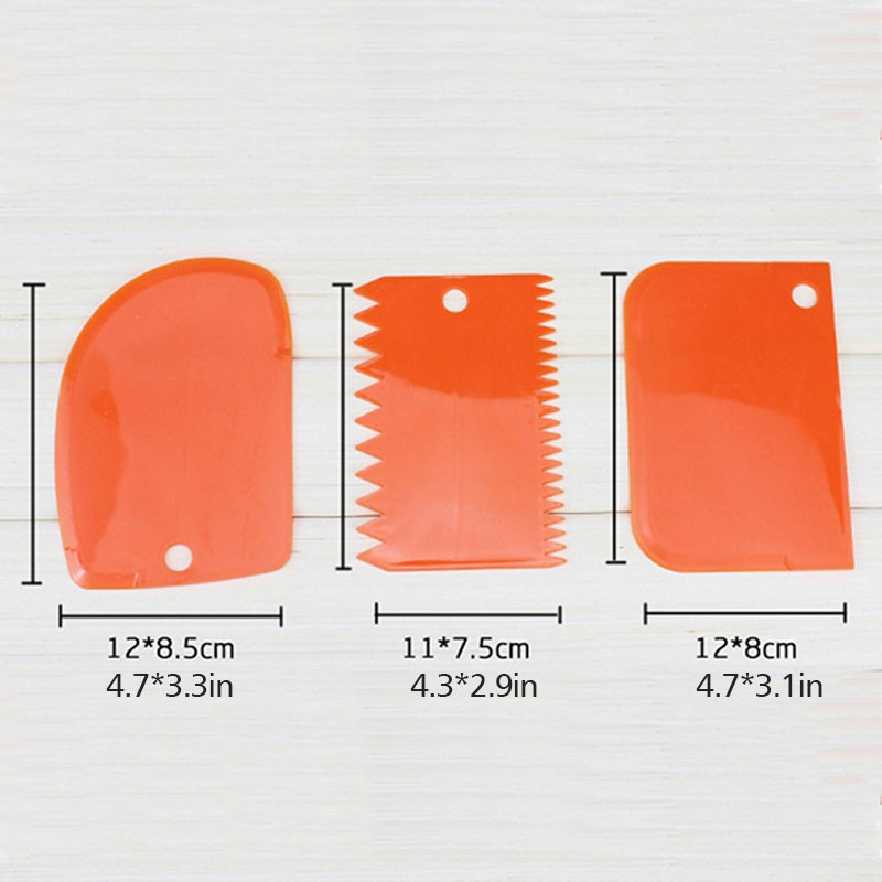 Set 3 miếng nhựa phết kem cho bánh tạo vân trang trí