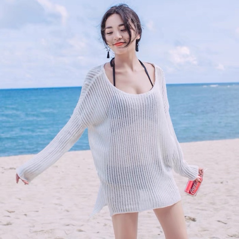 Áo khoác lưới trắng