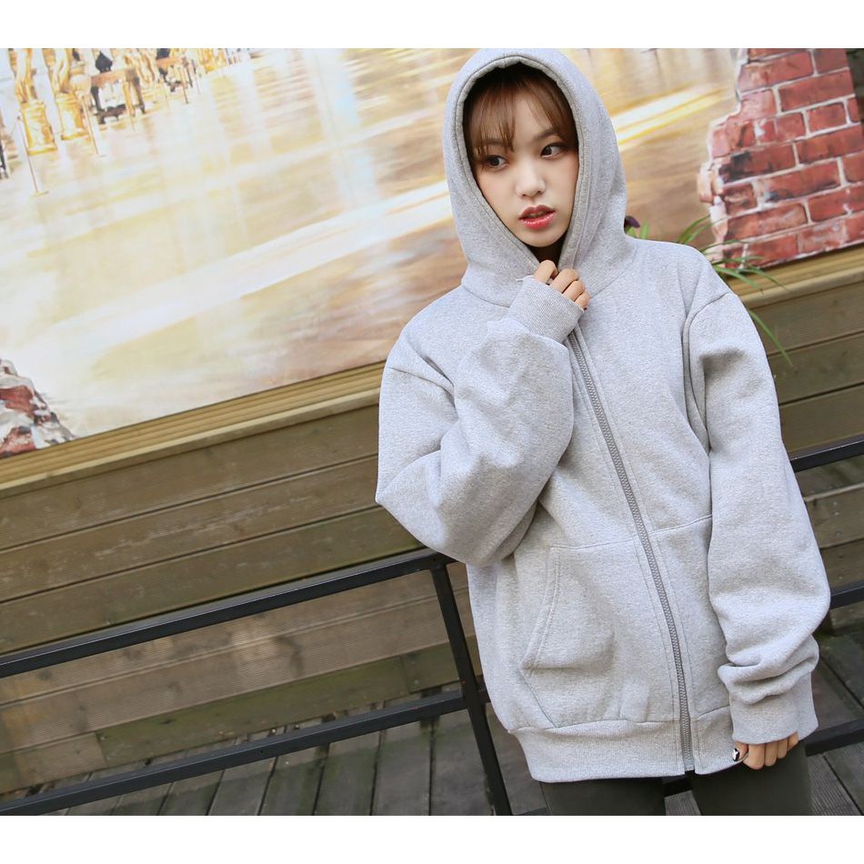 Áo NỈ BÔNG CÓ NÓN HOODIE TRƠN TÚI TRƯỚC UNISEX