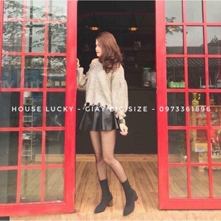 (ORDER+ẢNH THẬT) Bốt len co giãn BIG SIZE gót bạc 7p (34-43)