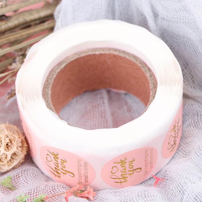 Cuộn 500 Miếng Dán Chữ Thank You For Supporting My Small 1 Inch
