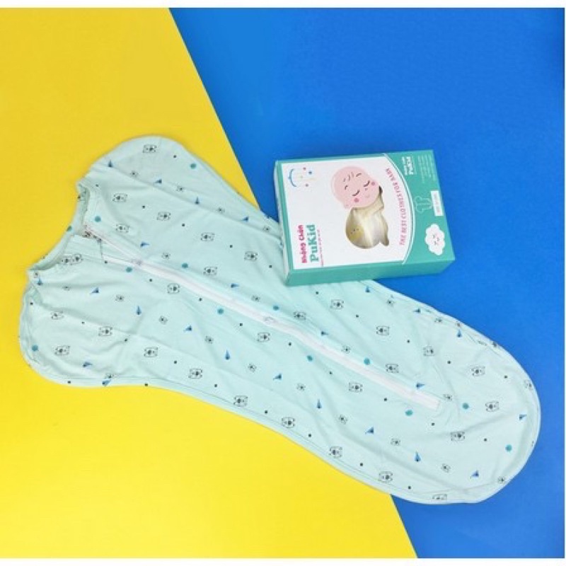 Nhộng chũn Pukid cho bé, túi ngủ cho bé, quấn chũn từ 100% cotton lạnh giúp bé ngủ ngon giấc