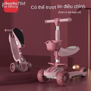 [Hàng có sẵn/Ảnh thật]Xe trượt Scooter trẻ em 1-2-3-6 tuổi 8 có thể ngồi đồ chơi ba trong một cho bé trai và gái