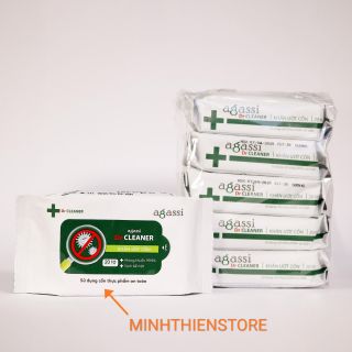 Khăn giấy ướt cồn thực phẩm Dr Cleaner Agassi Kháng Khuẩn 99,9% (20 tờ)
