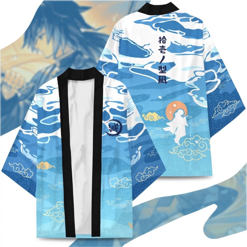 Áo Khoác Kimono Hóa Trang Nhân Vật Anime Demon Slayer Zenitsu Tanjirou Haori Mới