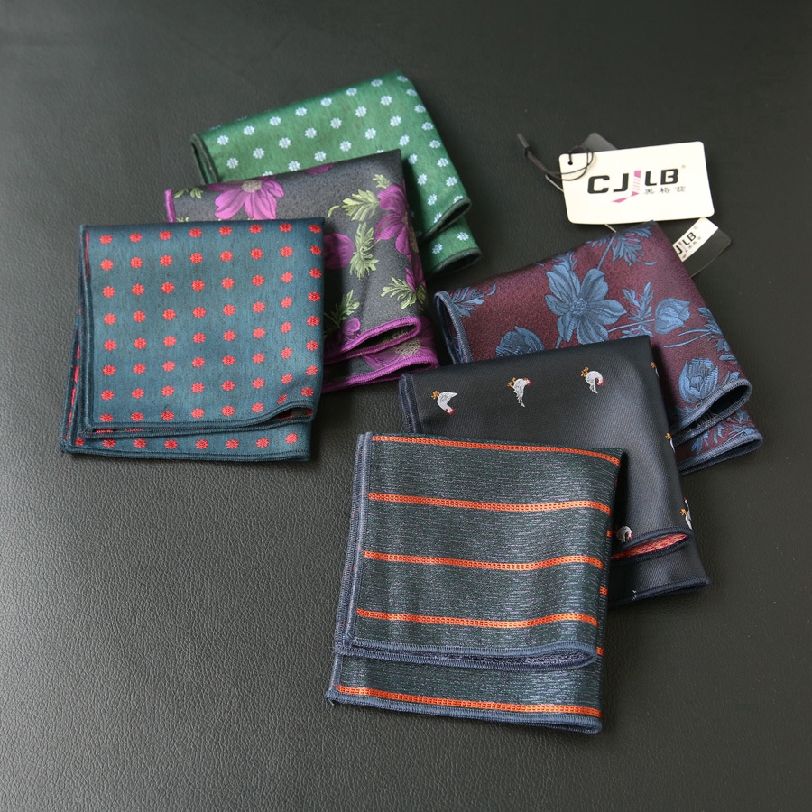 Khăn tay EFAN vải polyester hình vuông 24*24cm họa tiết hoa vintage bỏ túi